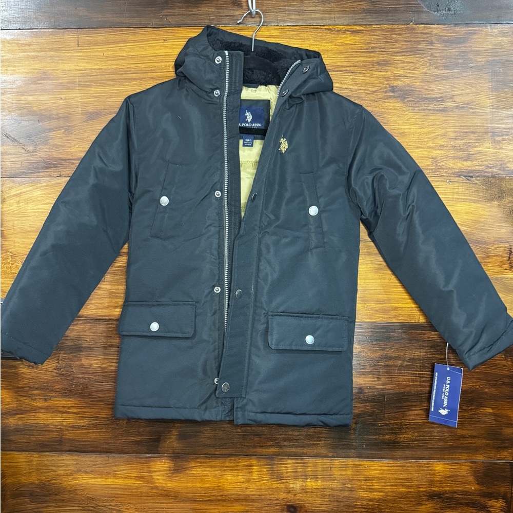 NWT Boys U.S. Polo Assn. Black Puffer Jacket